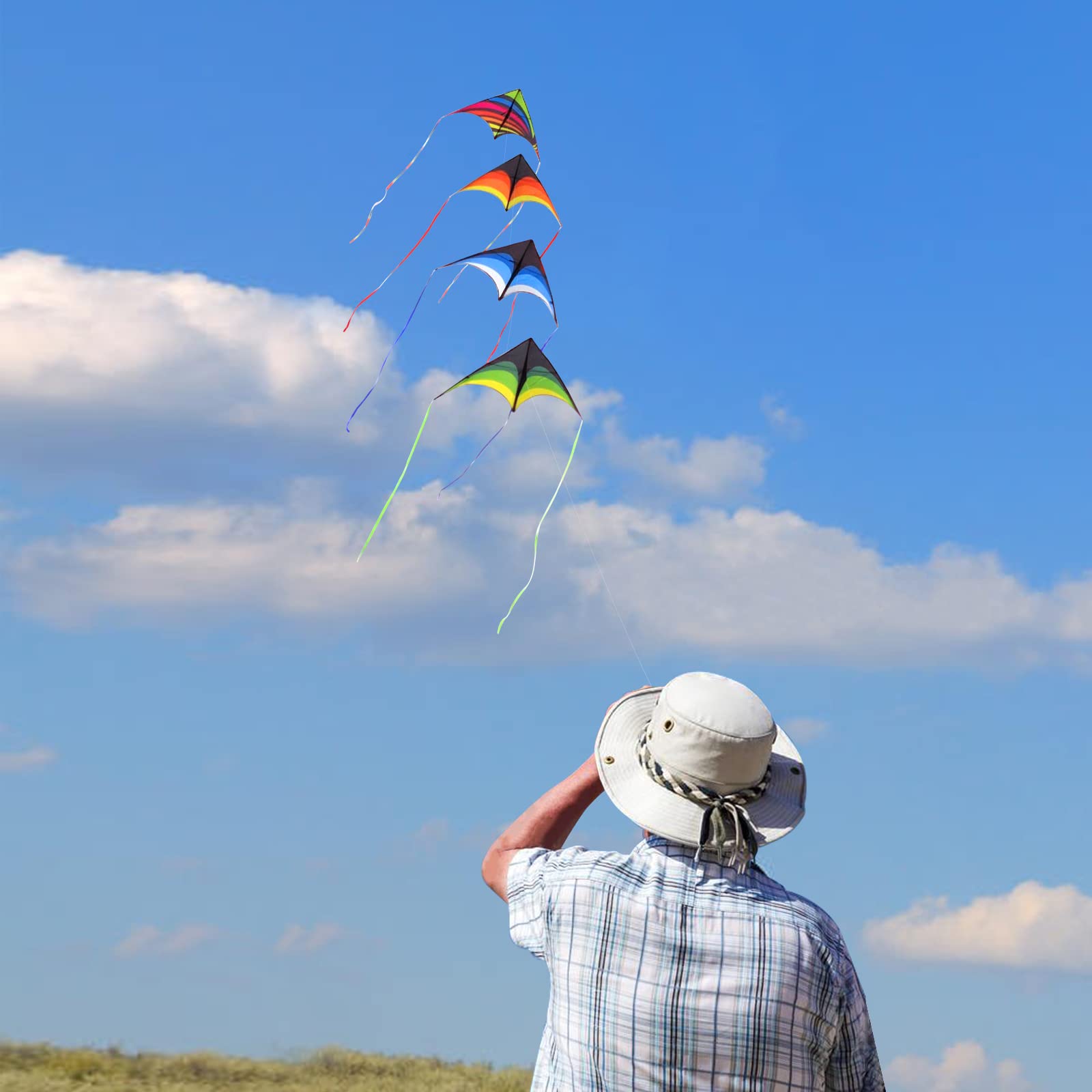 Delta Kites for Adults, Easy to Fly Kite, Best Kites (4 Pack